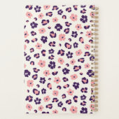 Abstracte Floral Leopard Animal Print Monogram Planner (Achterkant)