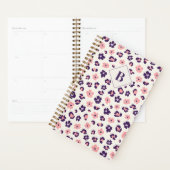 Abstracte Floral Leopard Animal Print Monogram Planner (Display)