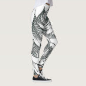 Abstracte Floral Line Art Leggings (Rechts)