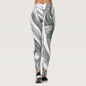 Abstracte Floral Line Art Leggings (Achterkant)