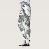 Abstracte Floral Line Art Leggings (Links)