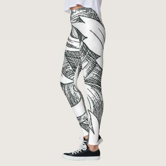 Abstracte Floral Line Art Leggings (Links)