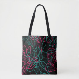 Abstracte Floral Line Art Pattern Design Tote Bag
