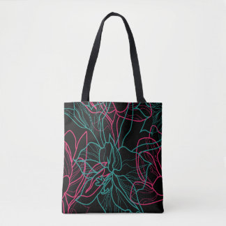 Abstracte Floral Line Art Pattern Design Tote Bag