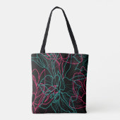 Abstracte Floral Line Art Pattern Design Tote Bag (Achterkant)