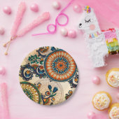 Abstracte Floral Mandala Papieren Bordje (Feest)