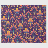 Abstracte Floral Mauve Blue Pink Gift All Occasion Cadeaupapier (Vlak)