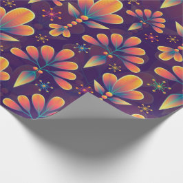 Abstracte Floral Mauve Blue Pink Gift All Occasion Cadeaupapier