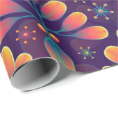 Abstracte Floral Mauve Blue Pink Gift All Occasion Cadeaupapier (Rol Hoek)