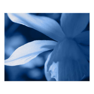 Abstracte Floral met blauwe toned Perfect Poster