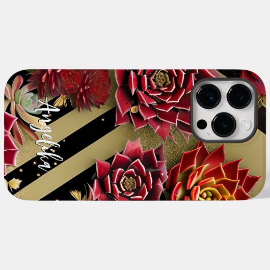 Abstracte Floral met de minimale hoeveelheid rood  Case-Mate iPhone Case (Achterkant (horizontaal))