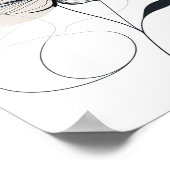 Abstracte Floral minimalistische Ink Flower Art Poster (Hoek)