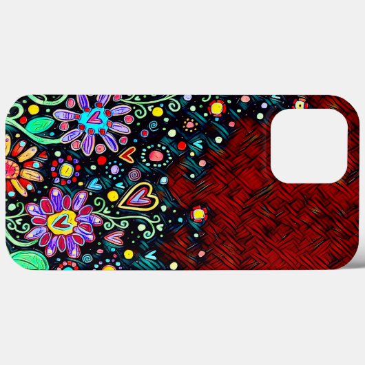 Abstracte Floral Modern Inspirivity iPhone Case (Achterkant (horizontaal))
