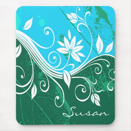 Abstracte Floral Mousepad Muismat (Voorkant)