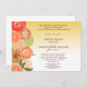 Abstracte Floral Ombre Fall Wedding Invite Kaart (Voorkant / Achterkant)