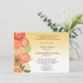 Abstracte Floral Ombre Fall Wedding Invite Kaart (Staand voorkant)