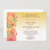 Abstracte Floral Ombre Fall Wedding Invite Kaart (Voorkant / Achterkant)