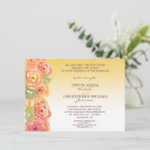 Abstracte Floral Ombre Fall Wedding Invite Kaart (Staand voorkant)
