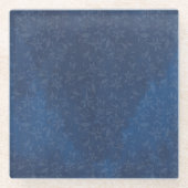 Abstracte Floral op de achtergrond van de Navy Blu Glazen Onderzetter (Voorkant)