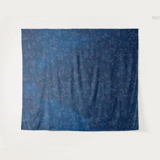 Abstracte Floral op de achtergrond van de Navy Blu Wandkleed (Voorkant (horizontaal))