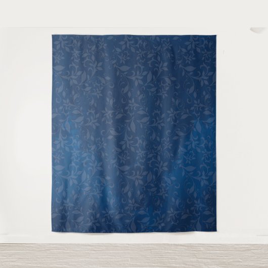 Abstracte Floral op de achtergrond van de Navy Blu Wandkleed (Voorkant)