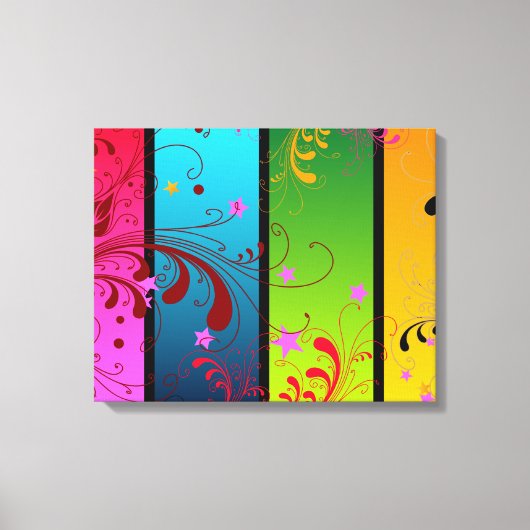 Abstracte Floral PanelsFl Canvas Afdruk (Voorkant)