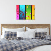 Abstracte Floral PanelsFl Canvas Afdruk (Insitu (Slaapkamer))
