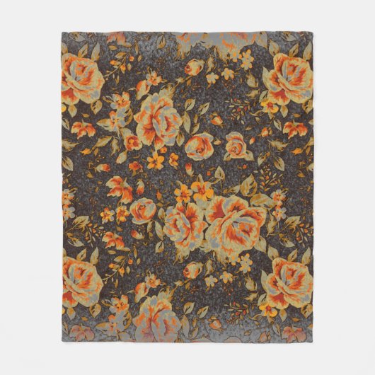 Abstracte Floral penseeltextuur Fleece Deken (Voorkant)