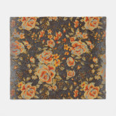 Abstracte Floral penseeltextuur Fleece Deken (Voorkant (Horizontaal))