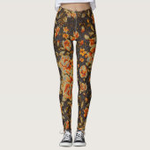 Abstracte Floral penseeltextuur Leggings (Voorkant)