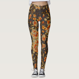 Abstracte Floral penseeltextuur Leggings