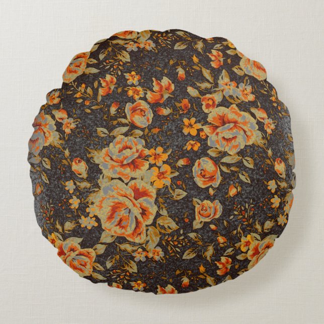 Abstracte Floral penseeltextuur Rond Kussen (Voorkant)