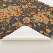 Abstracte Floral penseeltextuur Sherpa Deken (3/4)
