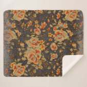 Abstracte Floral penseeltextuur Sherpa Deken (Voorkant (horizontaal))