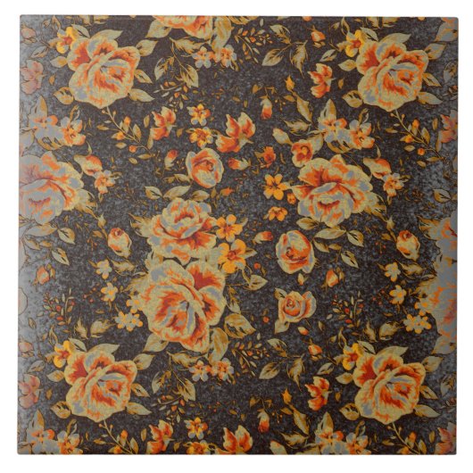 Abstracte Floral penseeltextuur Tegeltje (Voorkant)