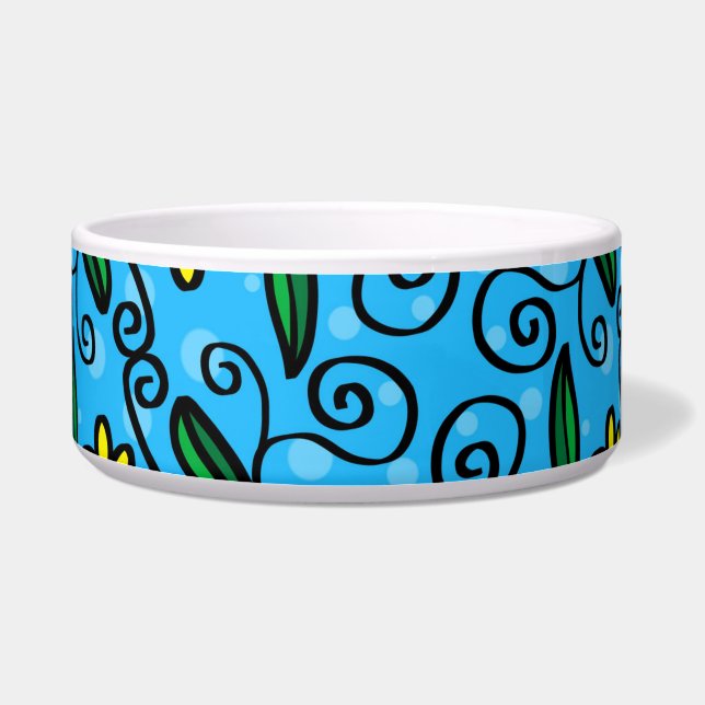 Abstracte Floral Pet Bowl Voerbakje (Rechts)