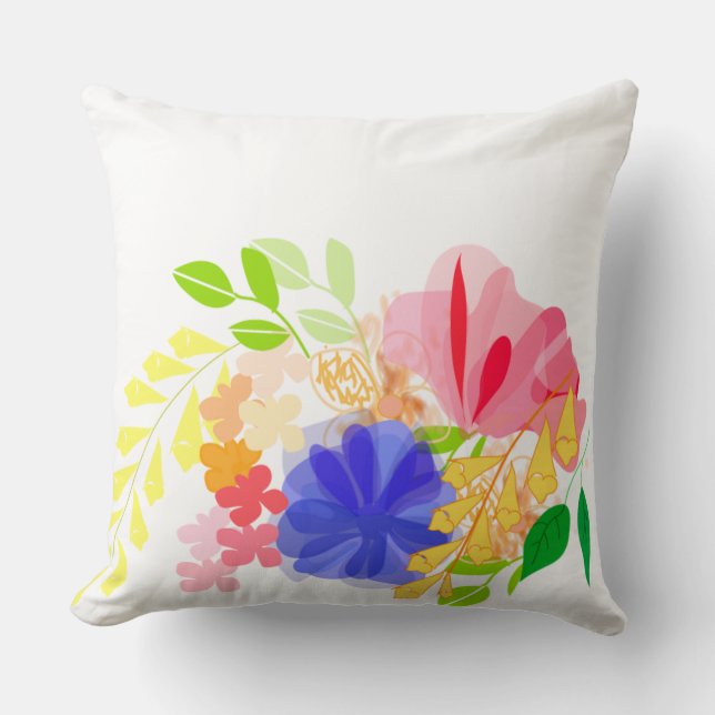 Abstracte Floral Pillow Kussen (Voorkant)