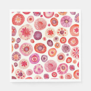 Abstracte Floral Pink Servet
