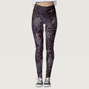 Abstracte Floral Print Leggings