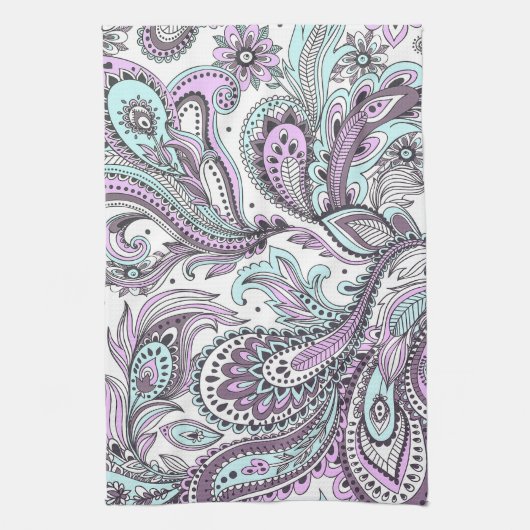 Abstracte Floral Psychedelic | Keukenhanddoek (Verticaal)