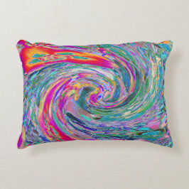 Abstracte Floral Psychedelic Rainbow Waves of Colo Accent Kussen