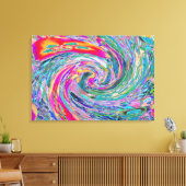 Abstracte Floral Psychedelic Rainbow Waves of Colo Canvas Afdruk (Insitu (Woonkamer))