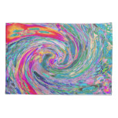 Abstracte Floral Psychedelic Rainbow Waves of Colo Kussensloop (Achterkant)
