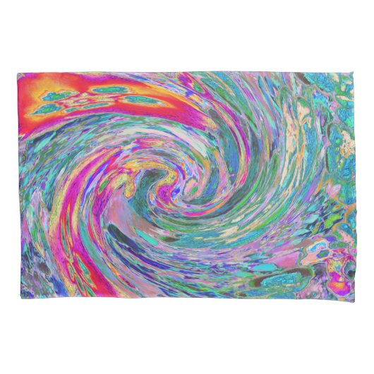 Abstracte Floral Psychedelic Rainbow Waves of Colo Kussensloop (Voorkant)