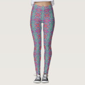 Abstracte Floral Psychedelic Rainbow Waves of Colo Leggings (Voorkant)