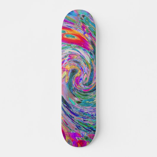 Abstracte Floral Psychedelic Rainbow Waves of Colo Persoonlijk Skateboard (Voorkant)