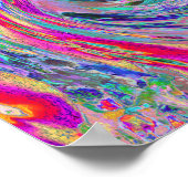 Abstracte Floral Psychedelic Rainbow Waves of Colo Poster (Hoek)