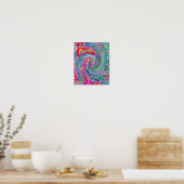 Abstracte Floral Psychedelic Rainbow Waves of Colo Poster (Keuken)