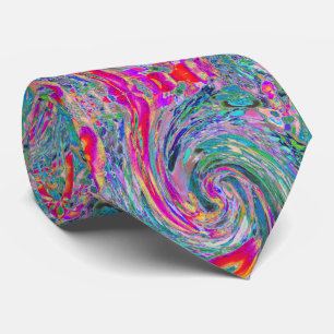 Abstracte Floral Psychedelic Rainbow Waves of Colo Stropdas