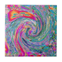 Abstracte Floral Psychedelic Rainbow Waves of Colo